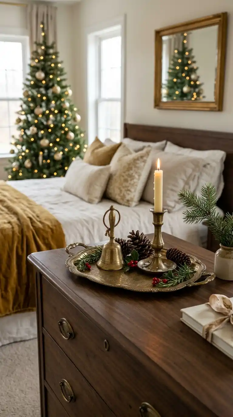 Antique Brass Holiday Bedroom Accents