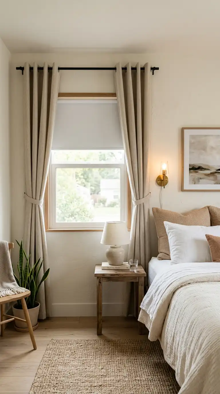 Blackout Roller Shade Curtain Combo
