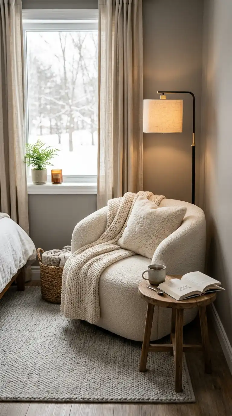 Boucle Accent Chairs In Bedroom Corners