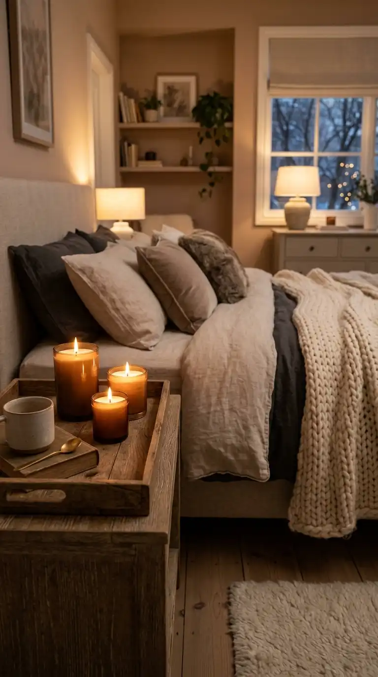 Candlelit Bedrooms With Soft Ambient Lighting