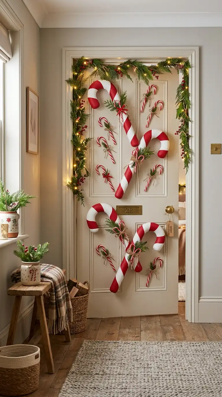 Candy Cane Bedroom Door Accents