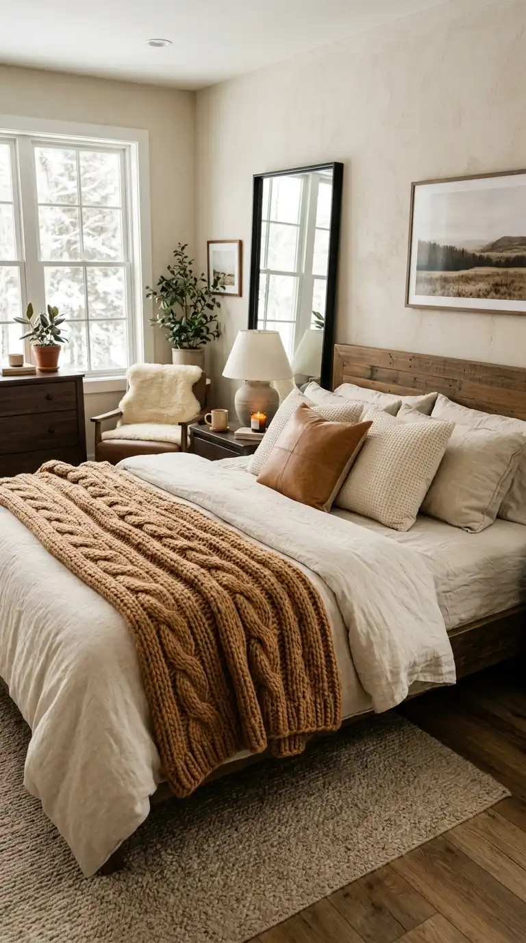 Caramel Tones With Cozy Knitted Layers