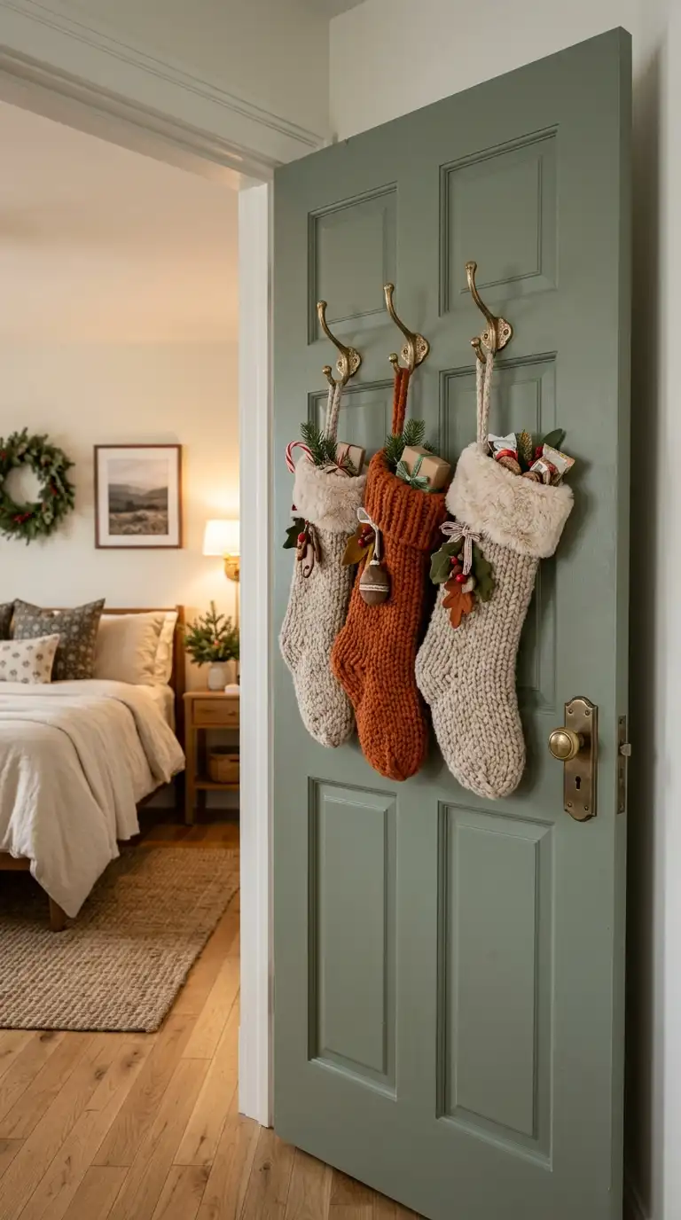Cozy Christmas Stocking Door Display