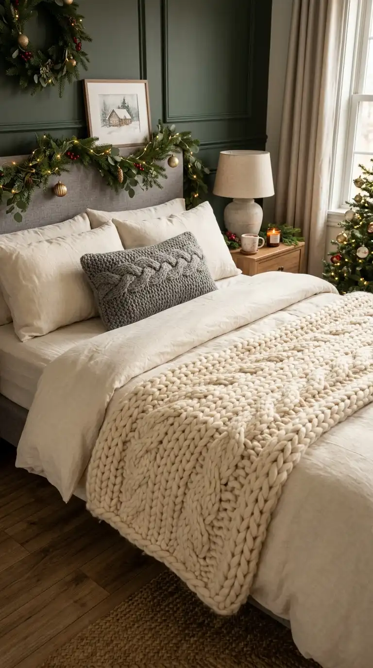 Cozy Knit Christmas Throw Blankets