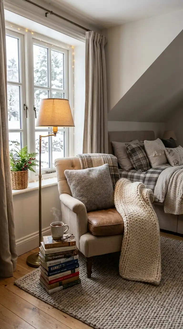 Cozy Reading Nooks With Knit Blankets