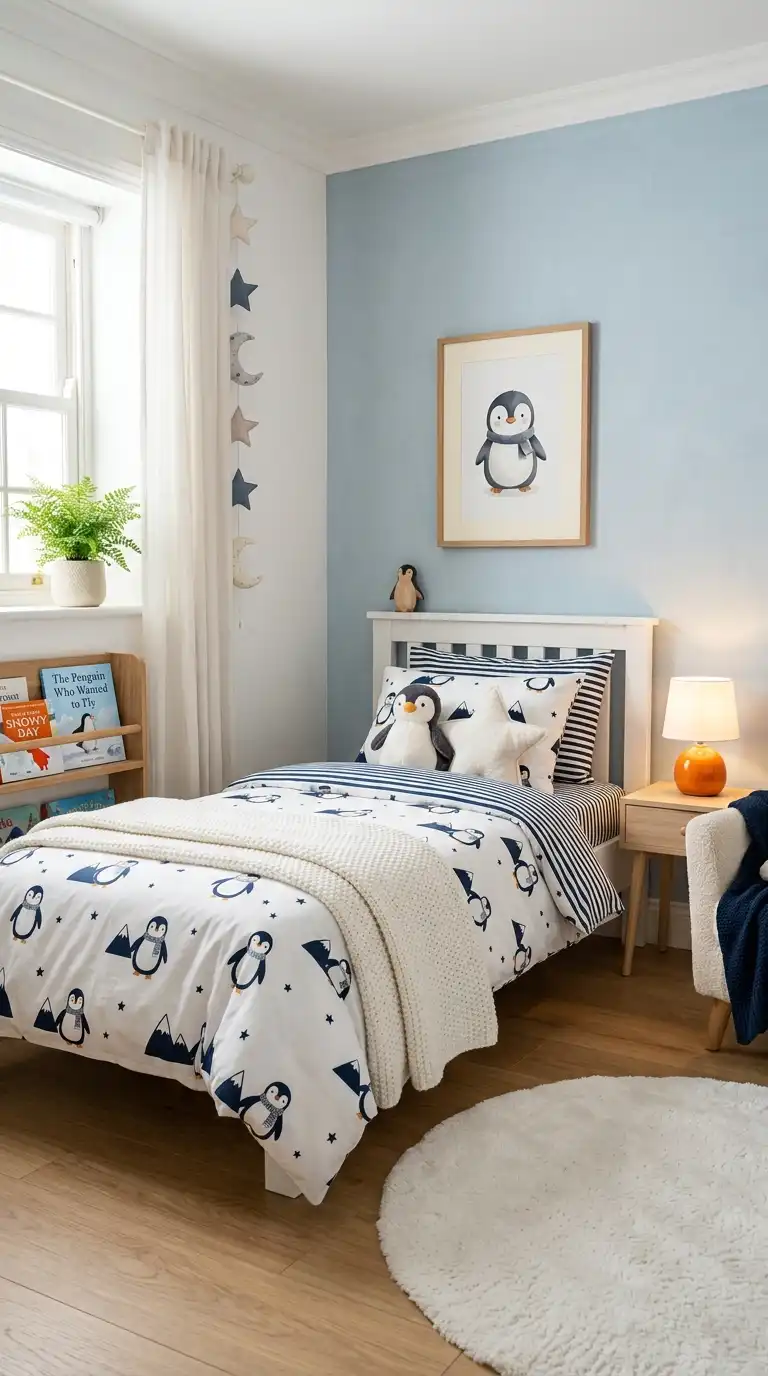 Cute Penguin Themed Bedroom Decor