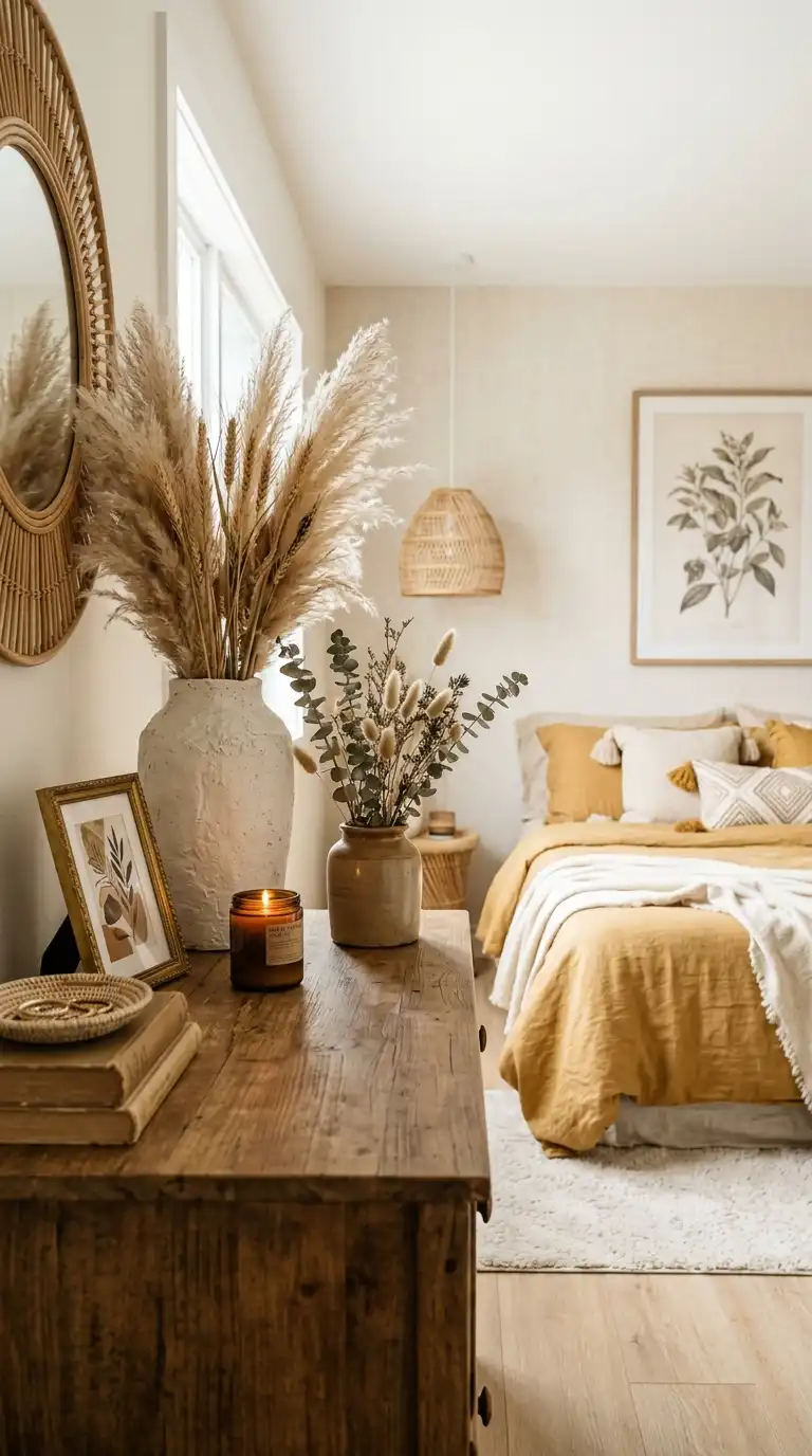 Dried Botanicals In Ceramic Vases