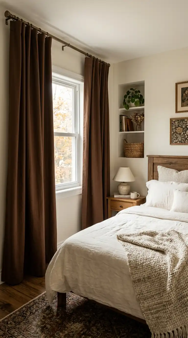 Earthy Brown Cozy Curtain Panels
