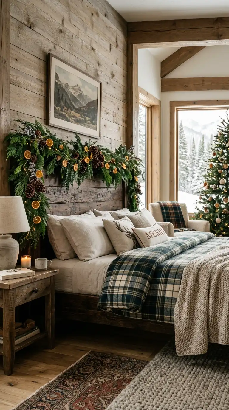 Evergreen Garland Headboard Styling