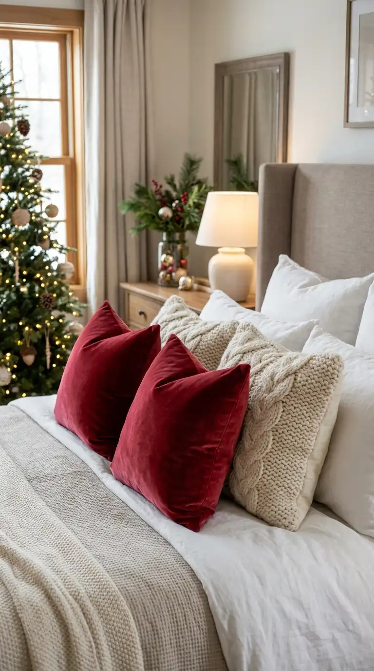 Festive Red Velvet Pillows