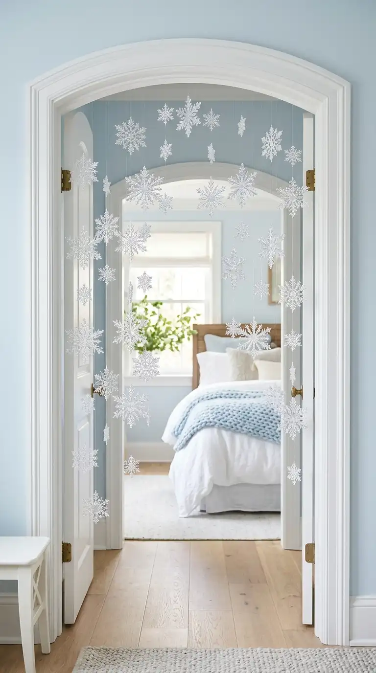 Frosted Snowflake Bedroom Entrance Decor