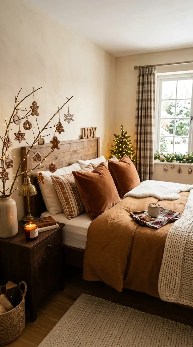 Gingerbread Inspired Bedroom Holiday Accents