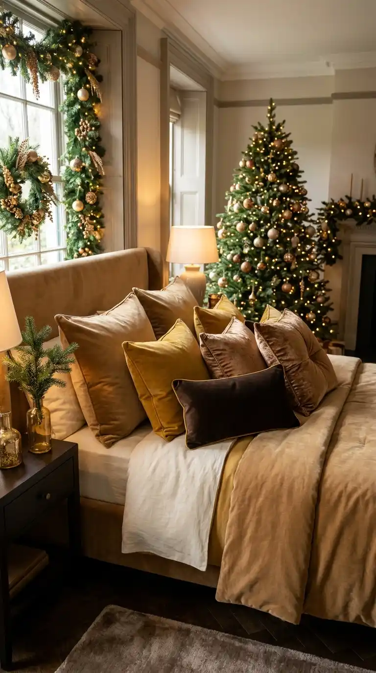 Gold And Velvet Pillow Layers