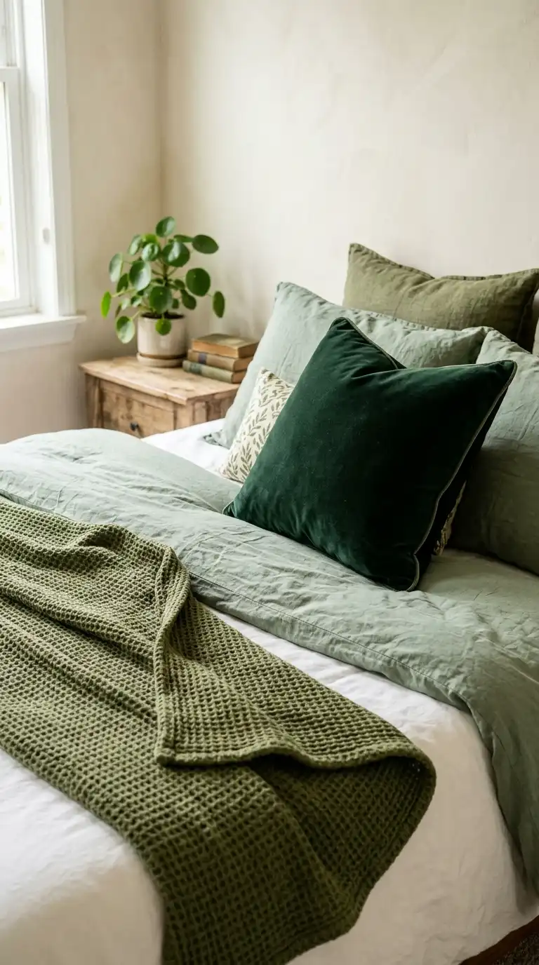 Layered Green Bedding Textures