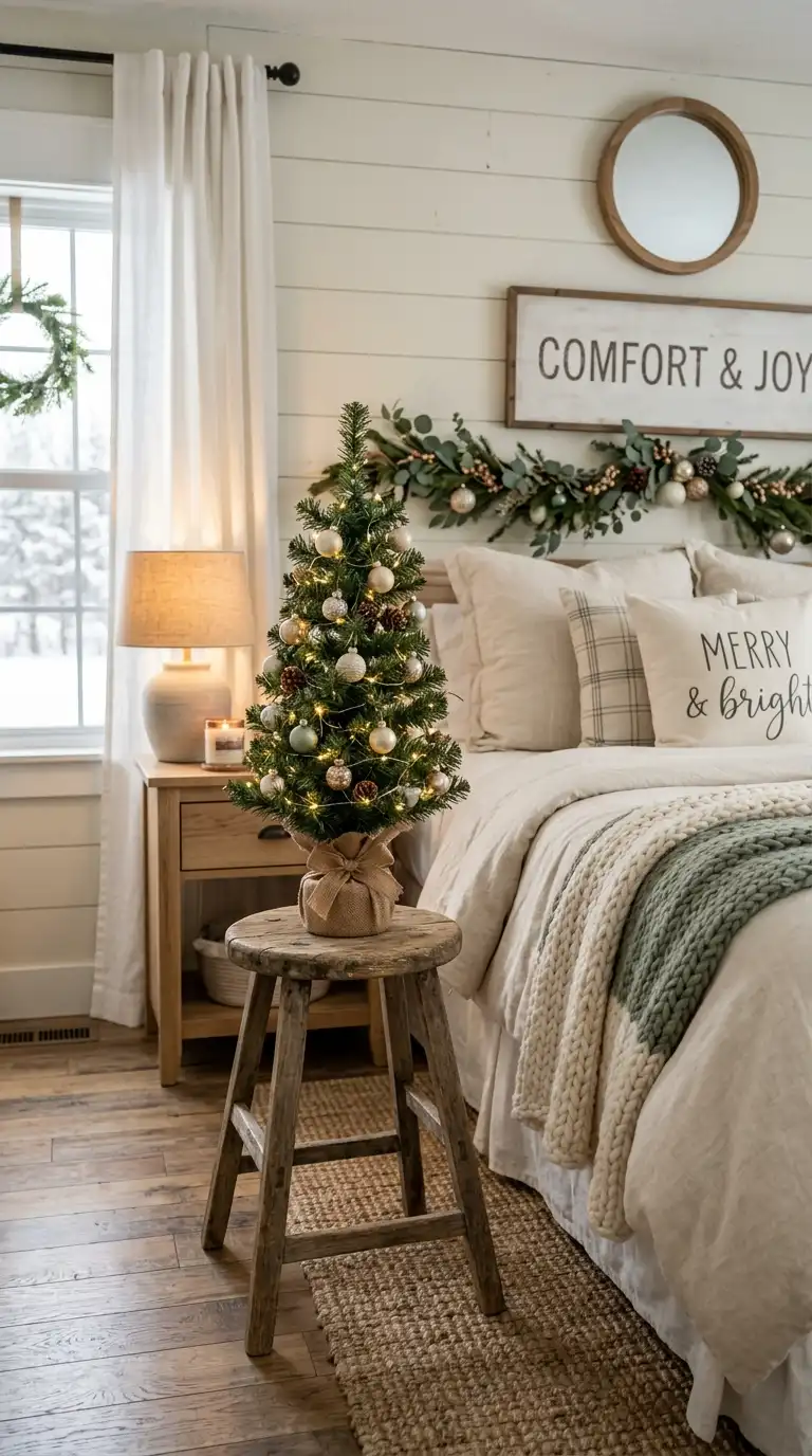 Mini Christmas Trees Beside Beds
