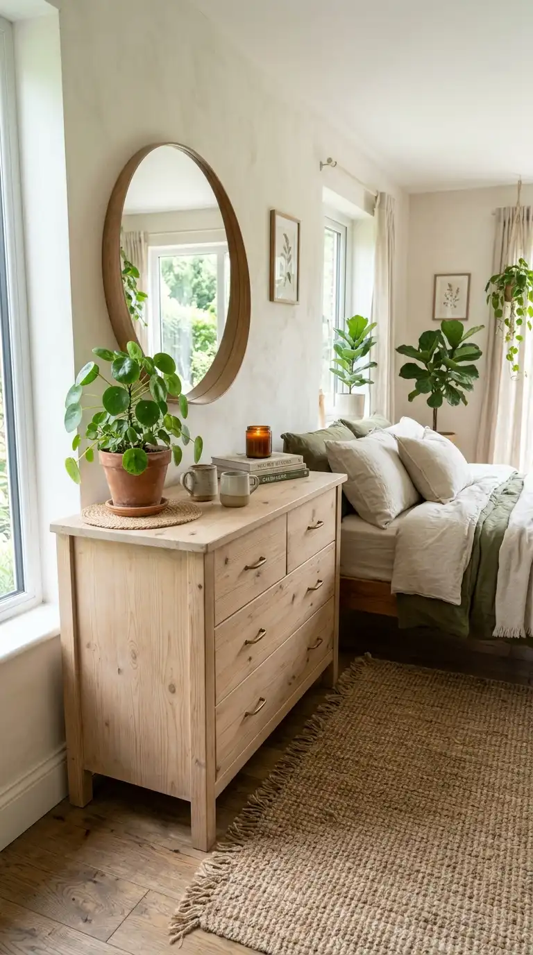 Natural Wood And Greenery