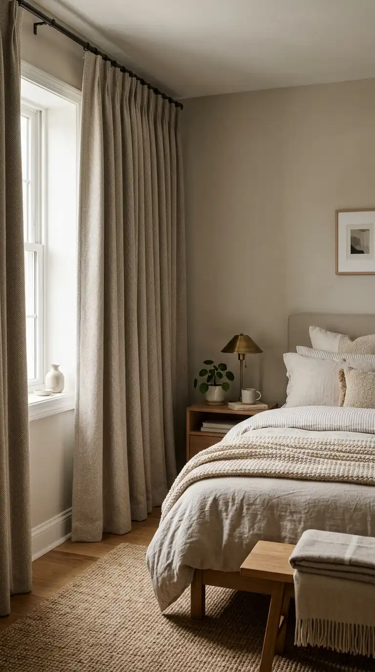 Patterned Blackout Curtains With Neutrals