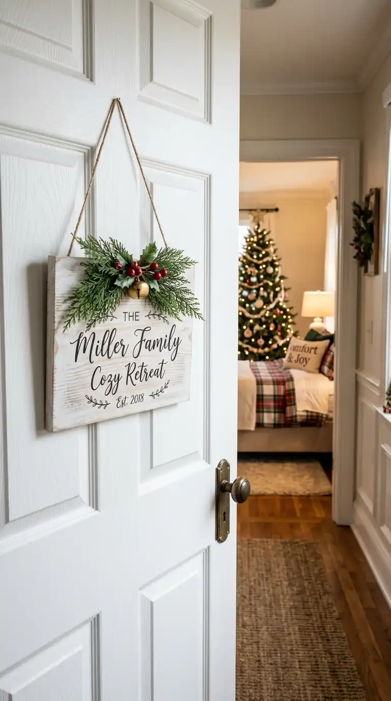 Personalized Holiday Bedroom Door Sign