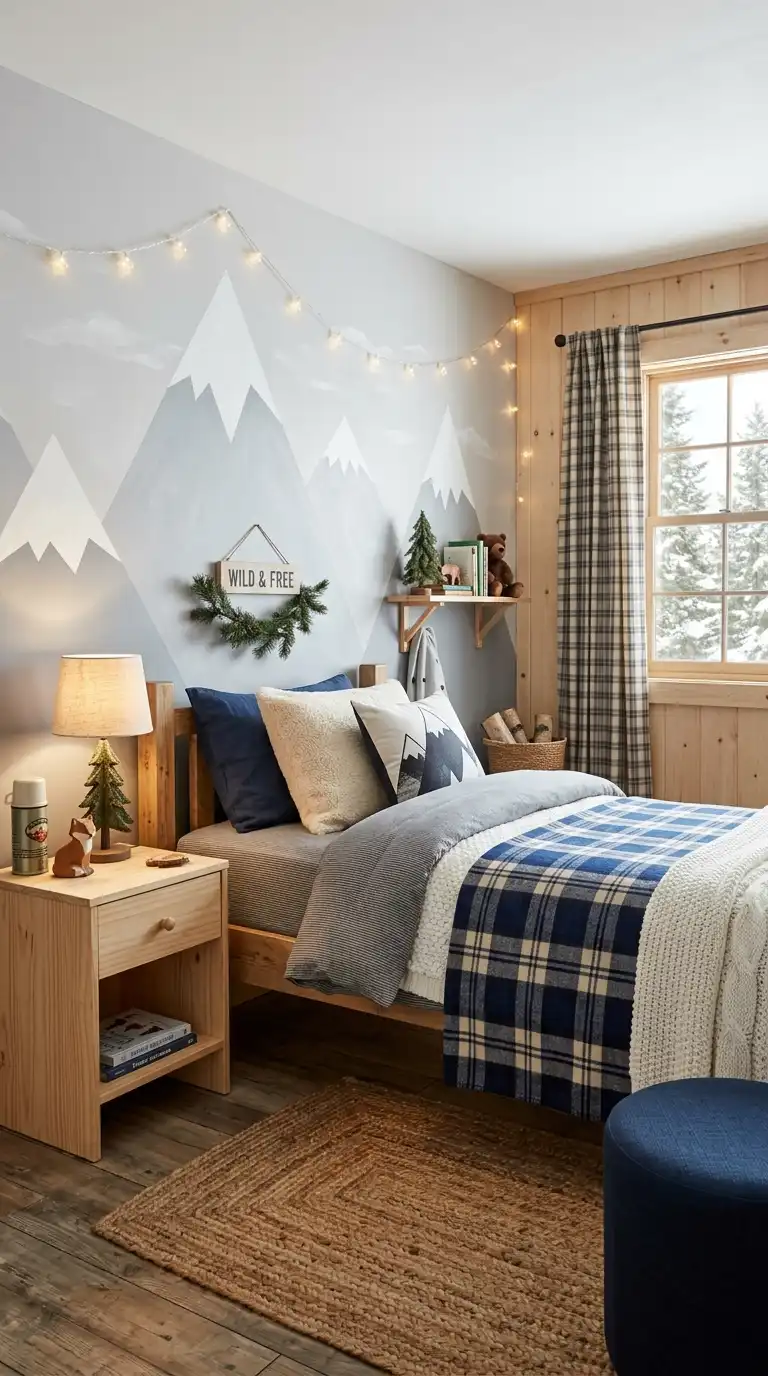 Playful Winter Mountain Wall Murals