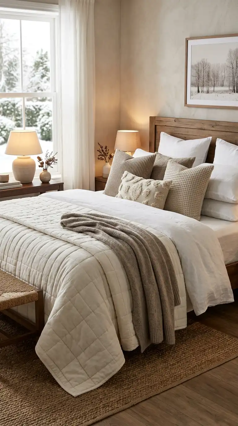 Quilted Coverlets With Textured Cushions