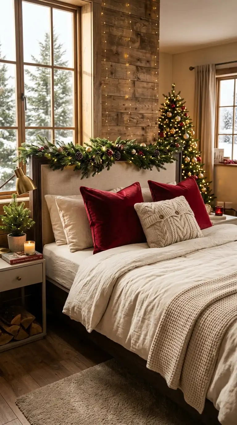 Red Velvet Holiday Bedding Accents