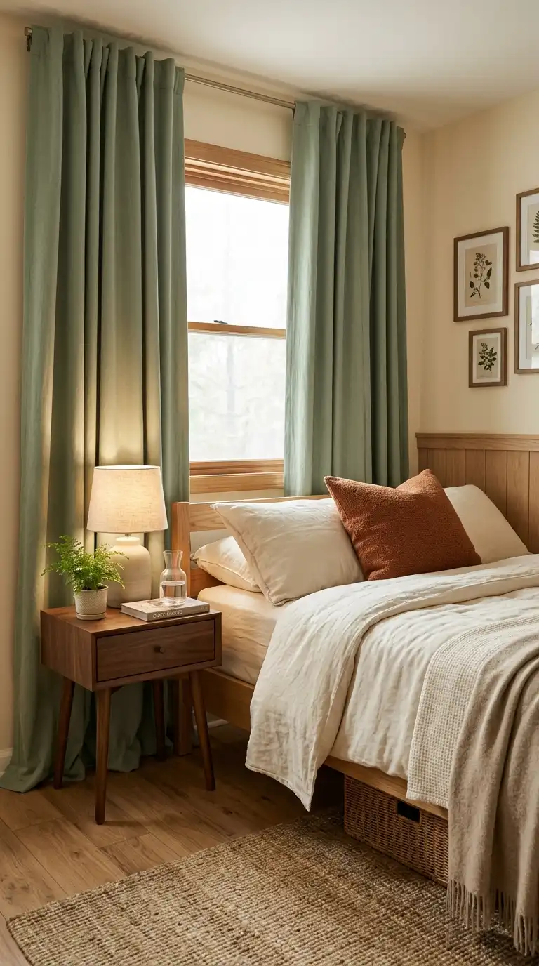 Sage Green Cozy Drapes