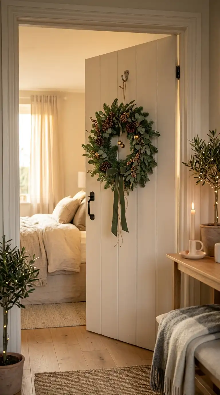 Scandinavian Minimalist Christmas Door Decor