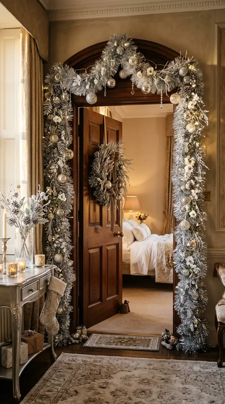 Silver Tinsel Bedroom Entrance Styling