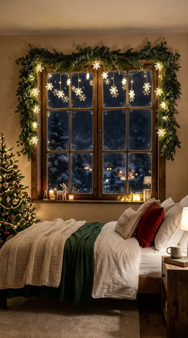 Snowflake Window Lights With Garlands