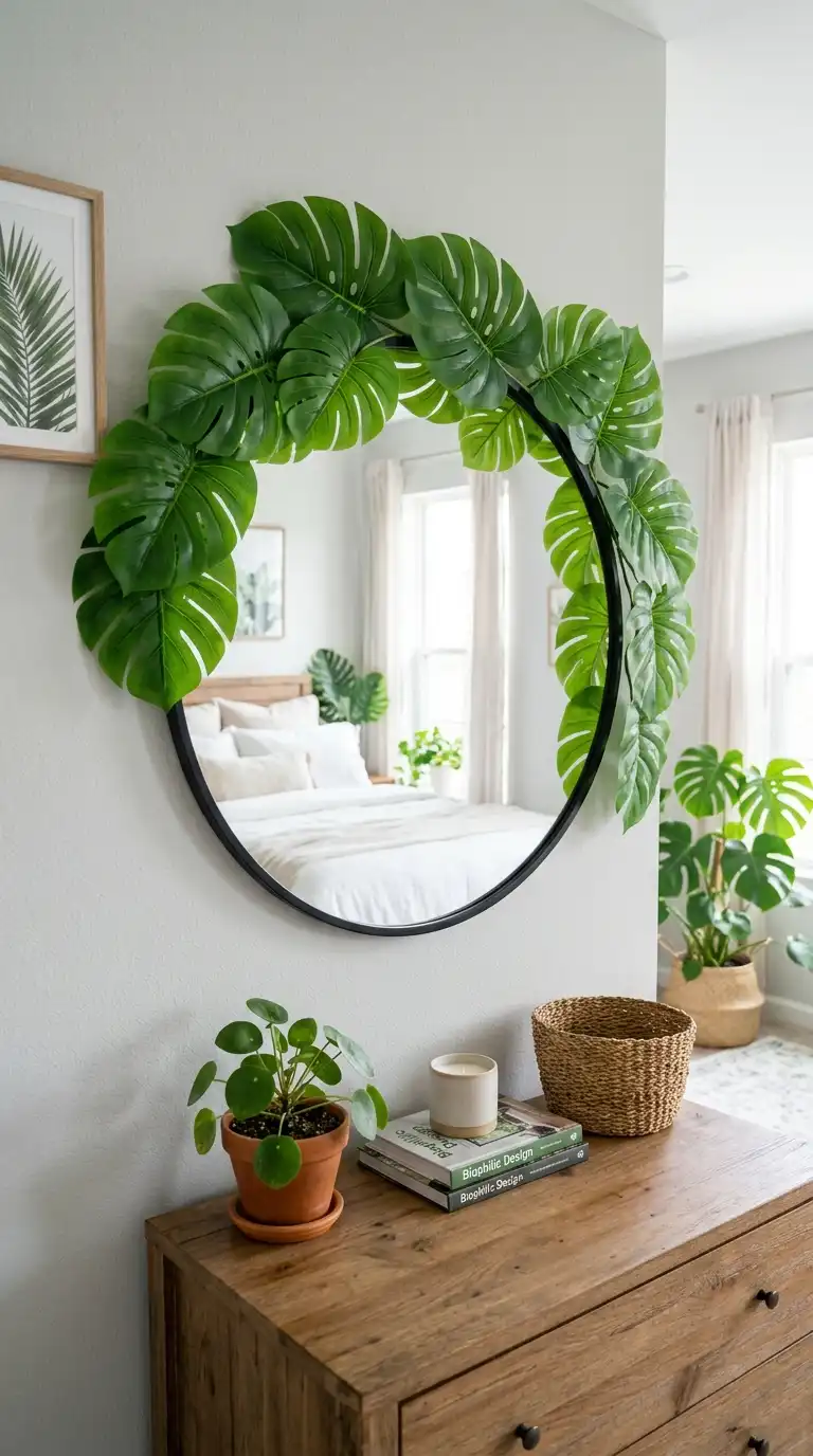 Tropical Leaves Around Mirror