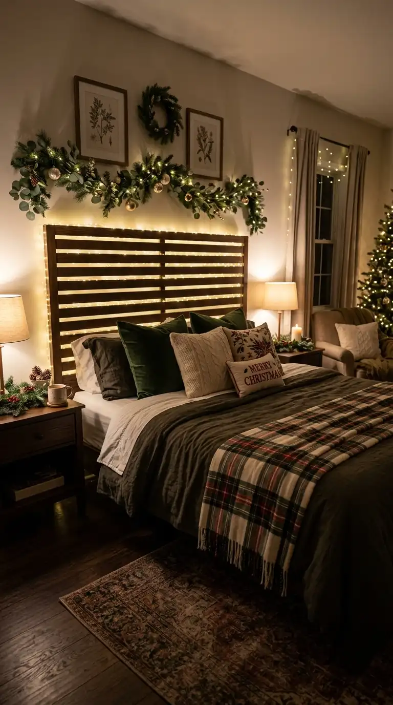 Twinkling Lights Around Headboards