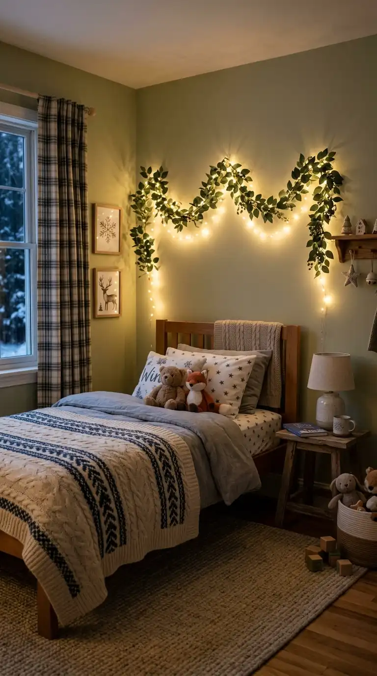 Warm Fairy Lights Above Beds