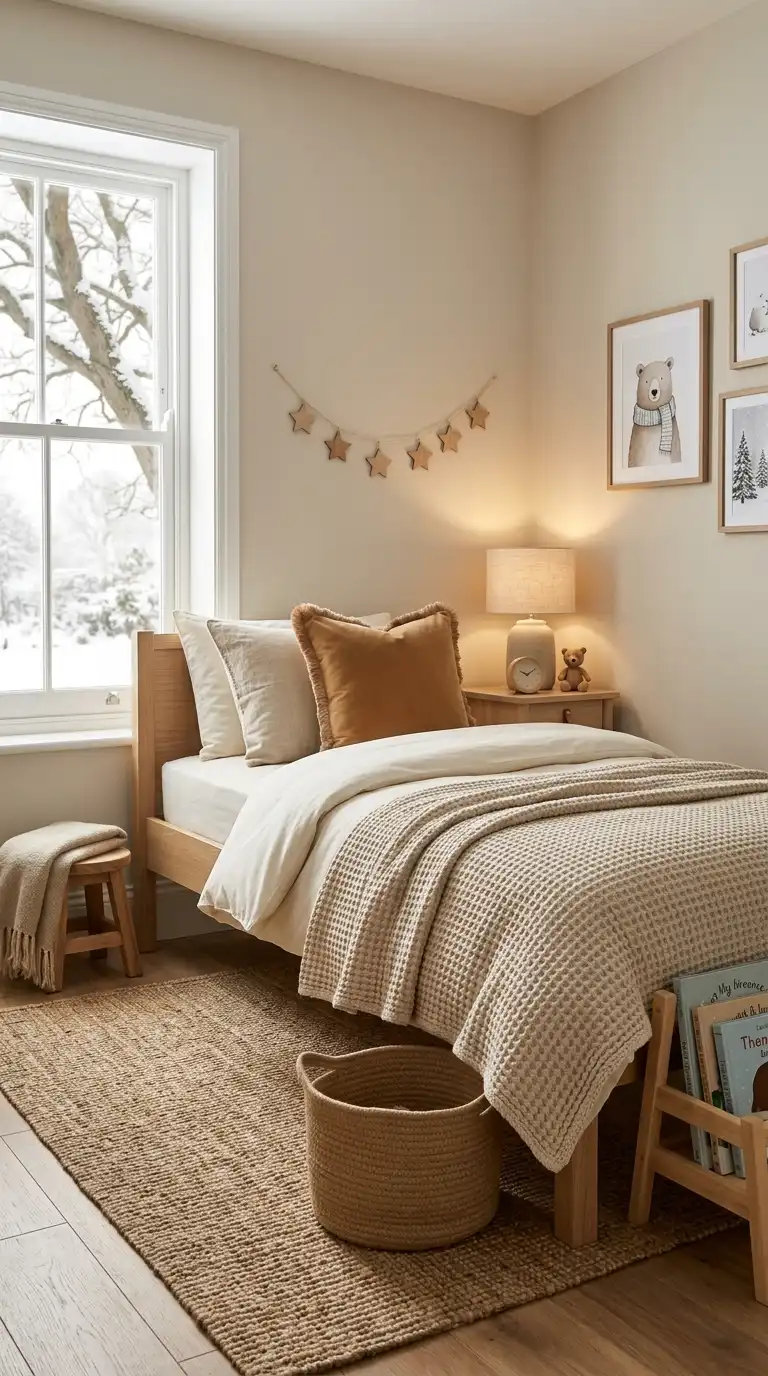 Warm Neutral Winter Bedroom Layers