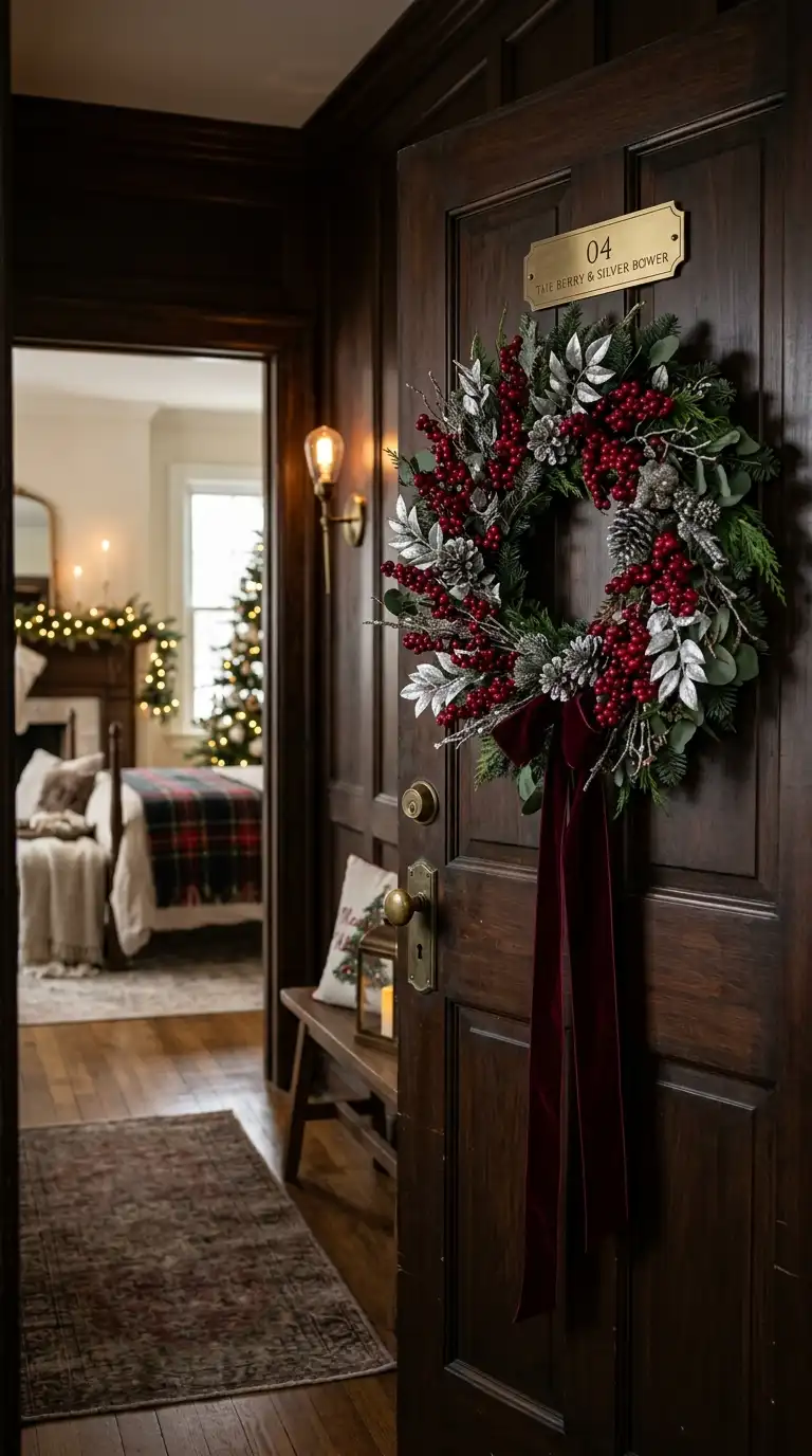 Winter Berry Bedroom Door Wreath