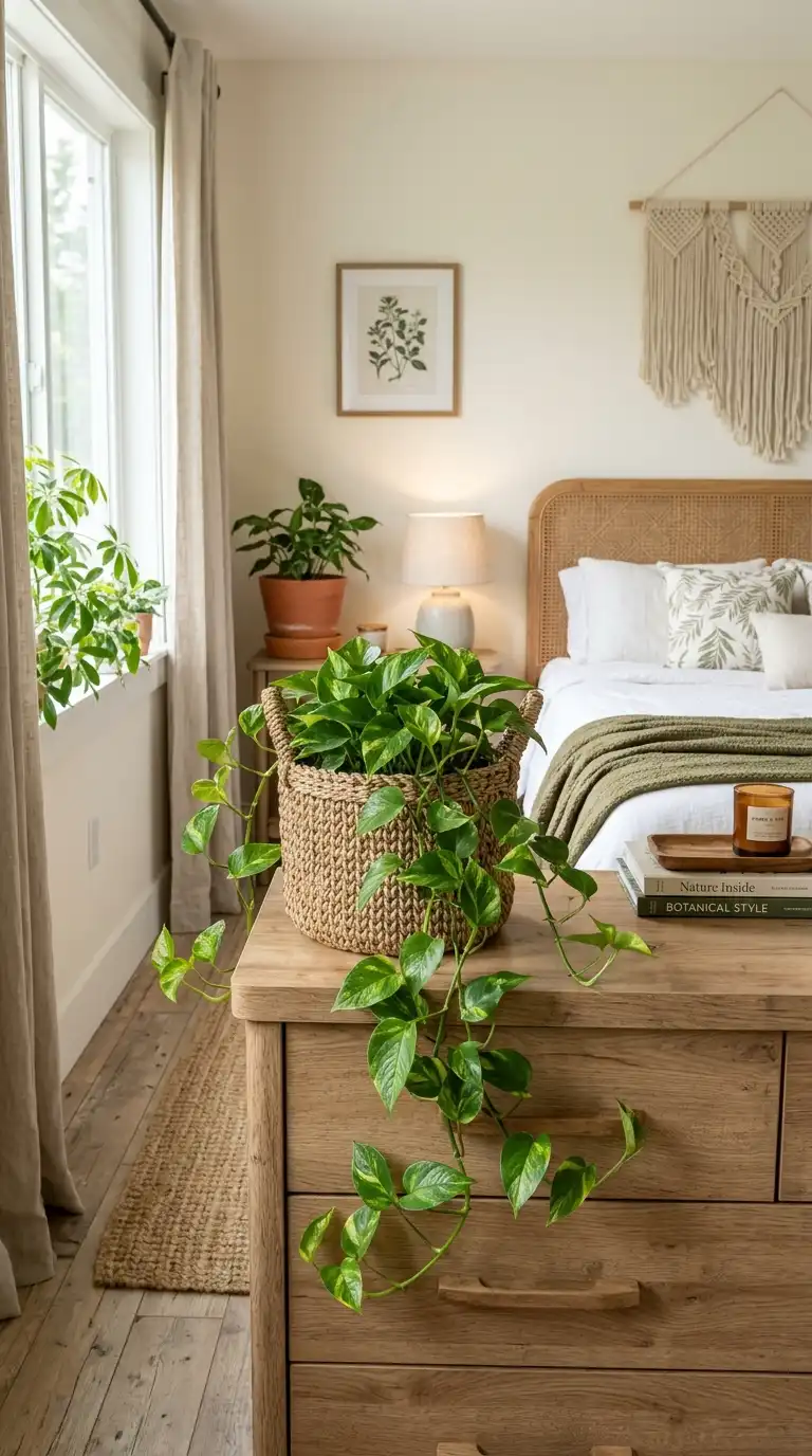 Woven Planters With Trailing Greenery